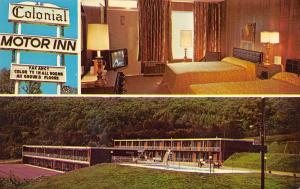 Lake City Tennessee 1960s Postcard Colonial Motor Inn TV In Room Swimming Pool