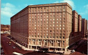 Statler Hilton Hotel Building Downtown Boston Massachusetts Chrome Postcard 