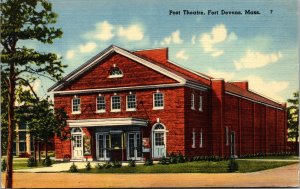 Vtg 1940s Post Theatre Fort Devens Massachusetts MA WW2 Era Postcard