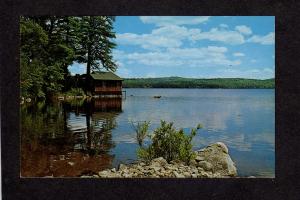 ME Greetings From Sabattus Maine Camp Cottage Sabattus Pond Postcard