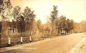 Porter ME Indian Glen Camp Old Car 1935 Real Photo Postcard