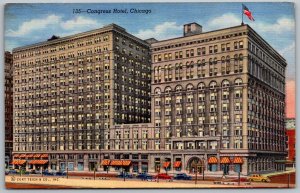 Chicago Illinois 1940s Postcard Congress Hotel