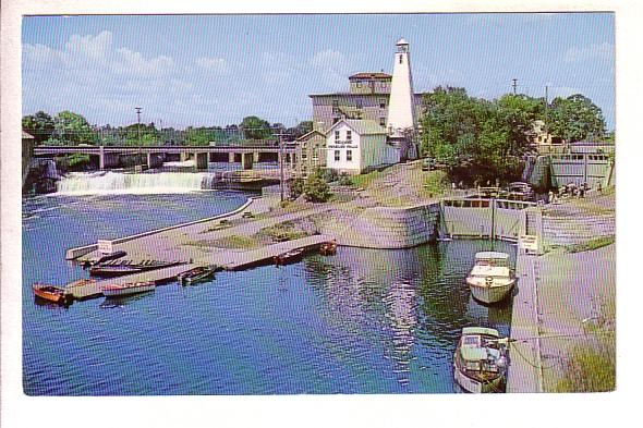 The Falls, Boats, Lock, Lighthouse Fenelon Falls, Kawartha Lakes, Ontario