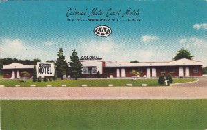 Postcard Colonial Motor Court Motels Springfield NJ