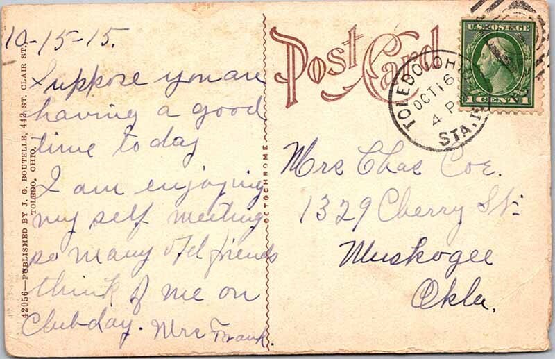 Postcard BUILDING SCENE Toledo Ohio OH AO2736