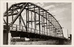 Fairbanks Alaska Chena Bridge River Unused Real Photo Postcard G74