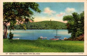 Massachusetts Cape Cod Scargo Hill and Tower 1936 Curteich