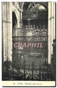 Old Postcard Sevilla Cathedral Altar Mayor