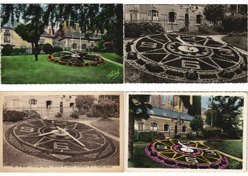 FLOWER CLOCKS L'Horloge Fleurie FRANCE 68 Postcards Mostly Pre-1970 (L3475)
