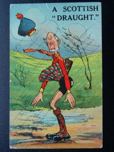 Scottish Comic A SCOTTISH DRAUGHT c1918 Postcard by C.P. Co.