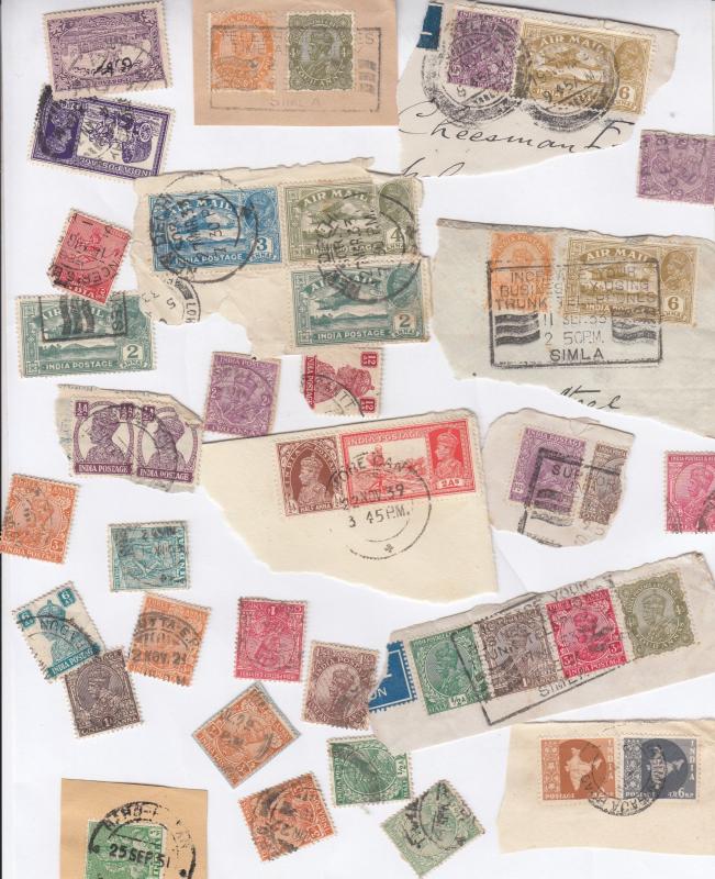 30x India Telephone Postmark WW2 Stamp Collection Old Bundle