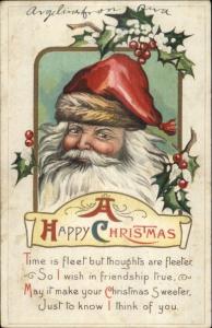 Christmas - Santa Claus & Poem Series S628 c1915 Postcard
