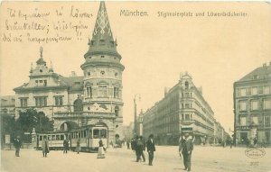 Munich Germany Stiglmaierplatz and Löwenbräukeller B&W Streetcar