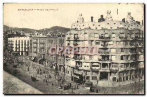 Old Postcard Barcelona Paseo de Gracia