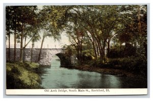 Old Arch Bridge Rockford Illinois IL UNP DB Postcard Y2