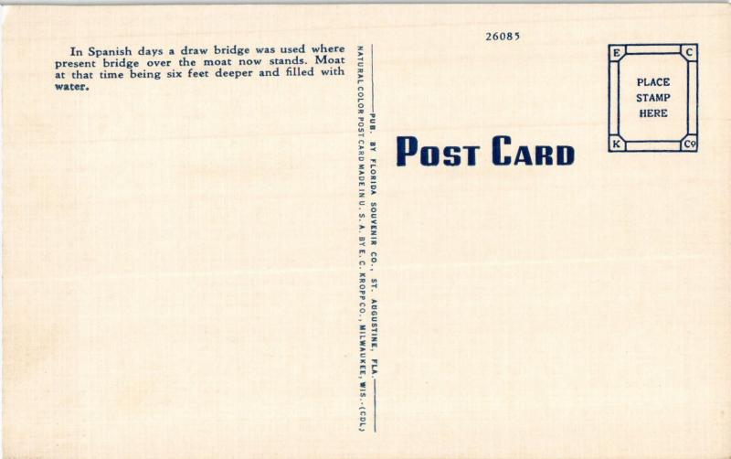 ENTRANCE CASTILLO DE SAN MARCOS ST AUGUSTINE FLORIDA