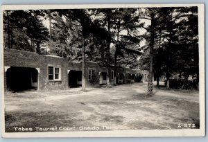 1950 Tobes Tourist Court Oneida Tennessee TN Cline RPPC Photo Vintage Postcard