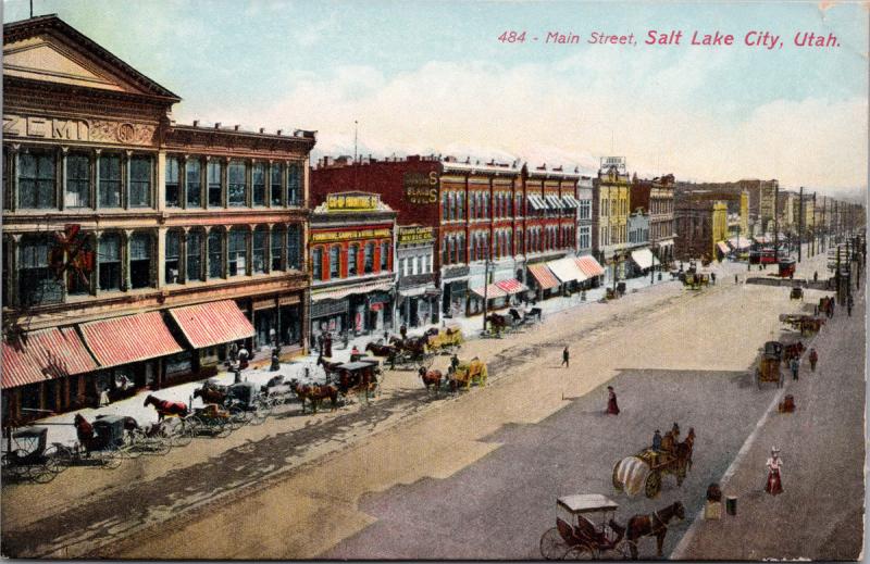 Main Street Salt Lake City UT Utah Co-op Furniture  Postcard E35