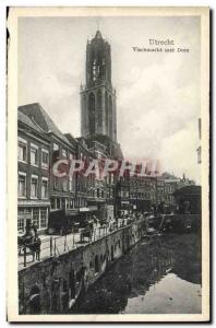 Old Postcard Utrecht Dom Vischmarkt Met