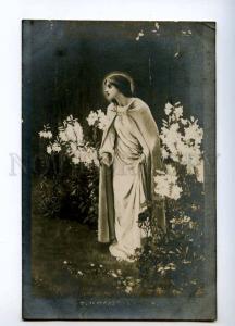 244770 Saint Mary LILY Madonna by MULLER Vintage Russian PC