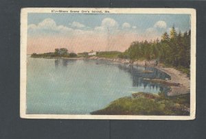 Post Card 1923 Orrs Island ME Scenic View Of Shore