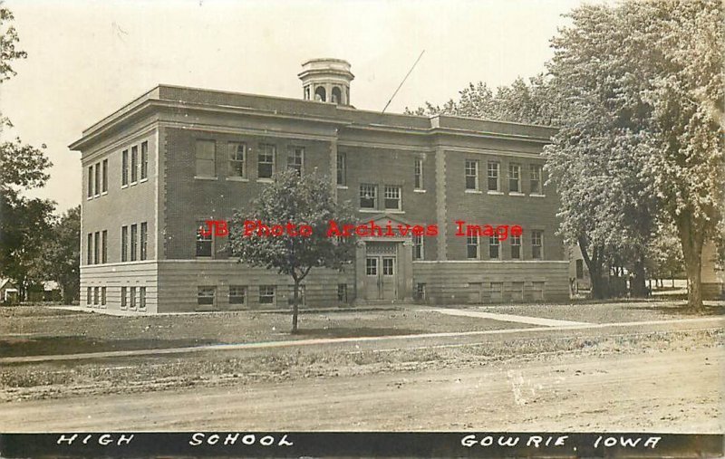 IA, Gowrie, Iowa, RPPC, High School Building, 1913 PM, Photo