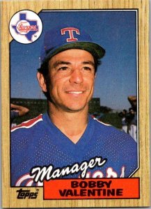 1987 Topps Baseball Card Bobby Valentine Manager Texas Rangers sk3485