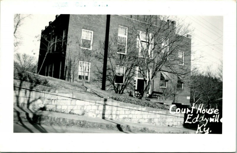 Vintage Kodak Real Photo Postcard RPPC Court House Eddyville Kentucky