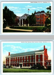 2 Postcards ABERDEEN, South Dakota SD ~  N.S.T.C. Teachers College Spofford Hall