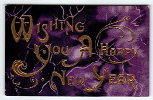 New Years Day Postcard Wishing You A Happy Holiday Embossed Greetings Saxony