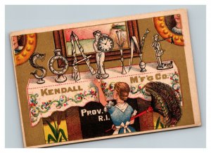 Vintage 1880's Victorian Trade Card Kendall MFG Co. Soapine Providence RI