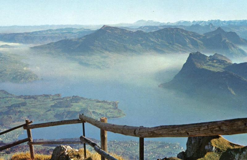 Switzerland - View toward Lake Lucerne from Mt Pilatus