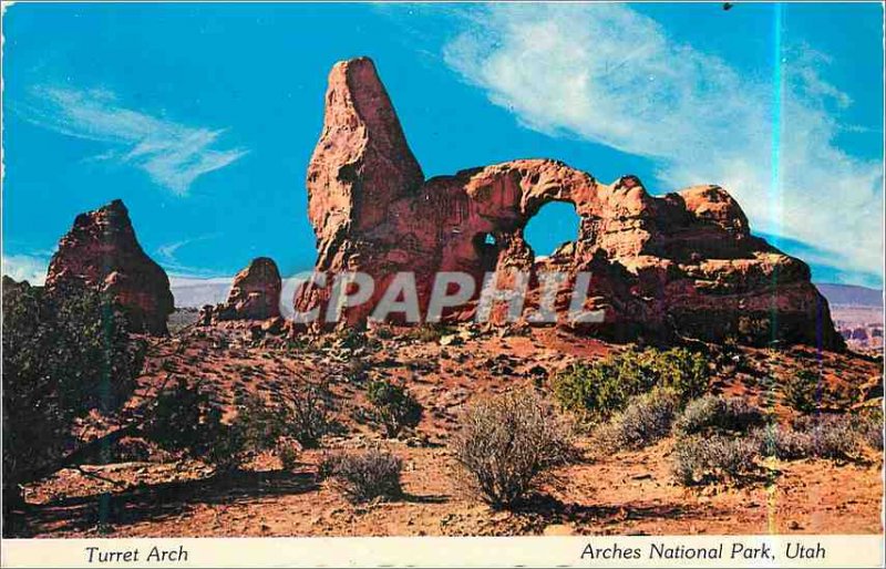 Postcard Modern Turret Arch in Arches National Park Utah