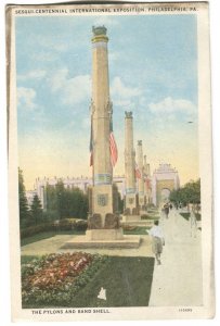 Postcard Pylons Band Shell Sesqui Centennial International Expo Philadelphia PA