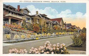 Residence Street Seattle Washington 1920s postcard