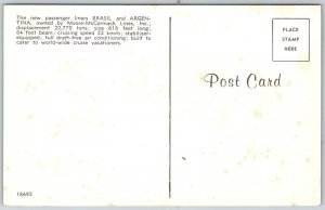 Moore-McCormack Steamship Lines Brasil And Argentina Passenger Liners Postcard