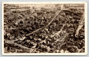 Loraine OH~RPPC 1924 Tornado Damage~High School~Residence & Business~Reinhart 