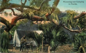 Postcard C-1910 Florida Wintering Camping roadside Drew & CO 22-13046 