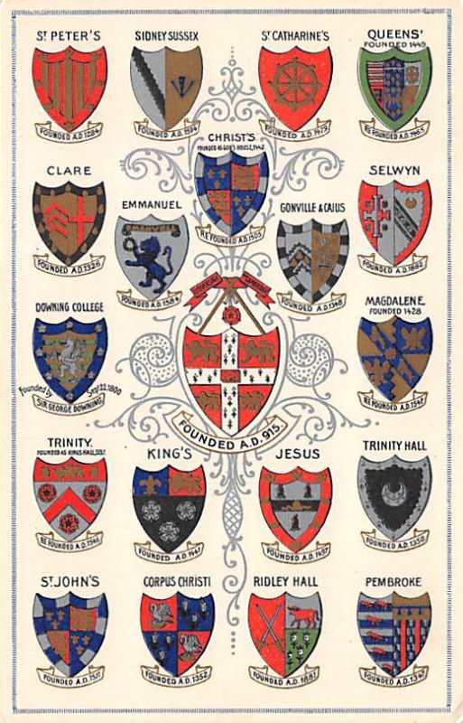 Coat Of Arms Founded A.D. 915 View Postcard Backing 