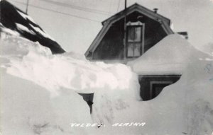 Valdez Alaska Snow Piled Up Past Roof Real Photo Vintage Postcard U2783