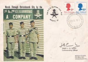 The KEO Gurkhas March Christchurch New Zealand FDC