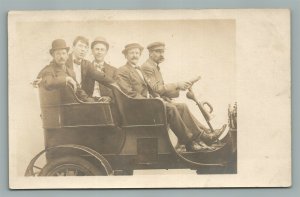 WILDWOOD NJ MEN w/ CAR 1907 STUDIO ANTIQUE REAL PHOTO POSTCARD RPPC
