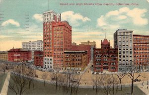 Broad and High Streets from Capitol Columbus, Ohio OH