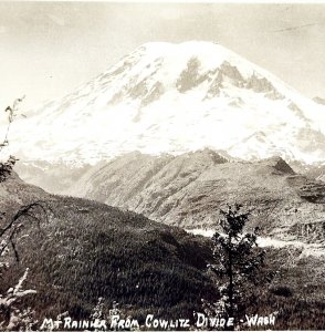 RPPC Mount Rainier From Cowlitz Divide Ellis 1920s Washington Pacific NW PCBG6C