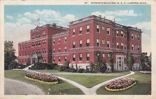 Michigan Lansing Womans Building M A C 1922