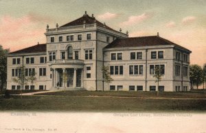 Vintage Postcard 1900's Orrington Lunt Library Northwestern University Evanston