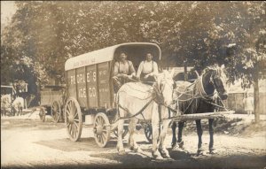 Syracuse NY People's Ice Co Horse Drawn Wagon c1910 Real Photo Postcard