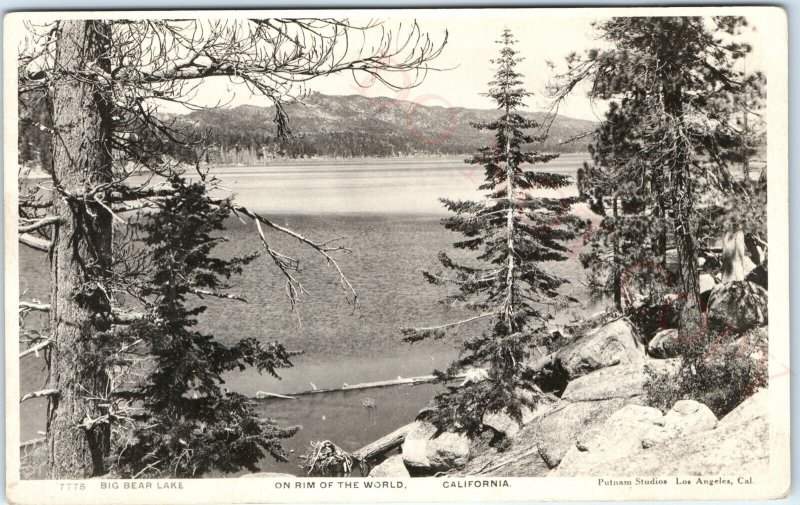 c1930s Big Bear Lake, CA RPPC Rim of World Real Photo Postcard Putnam A92