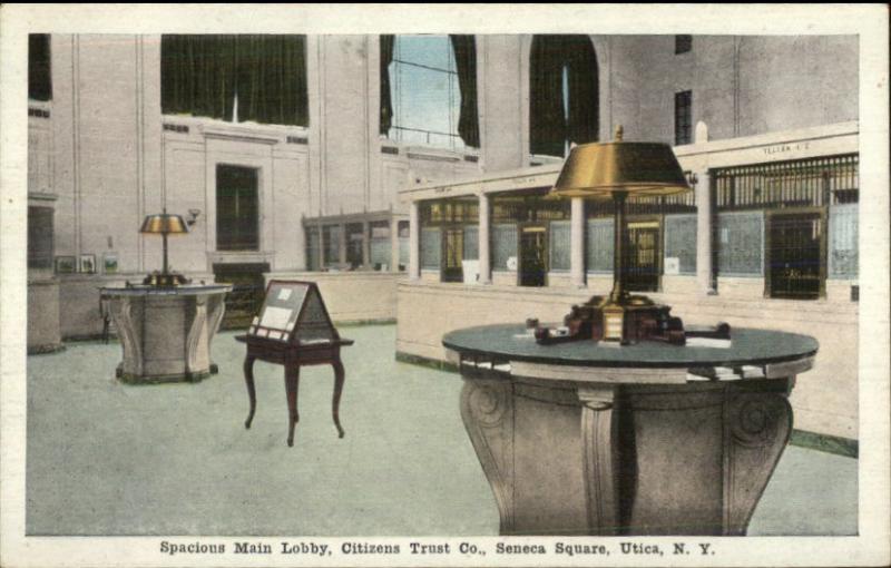 Utica NY Citizens Trust Co Bank Series c1920 Postcard #3