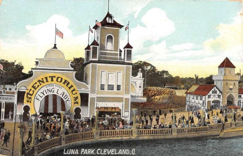 Cleveland Ohio Luna Park Scenitorium Waterfront Antique Postcard K97339